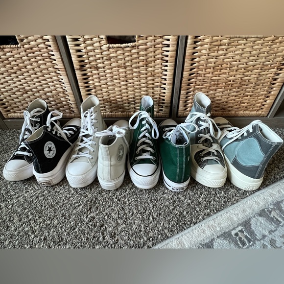 Forest Green Platform High Top Converse - Picture 3 of 3